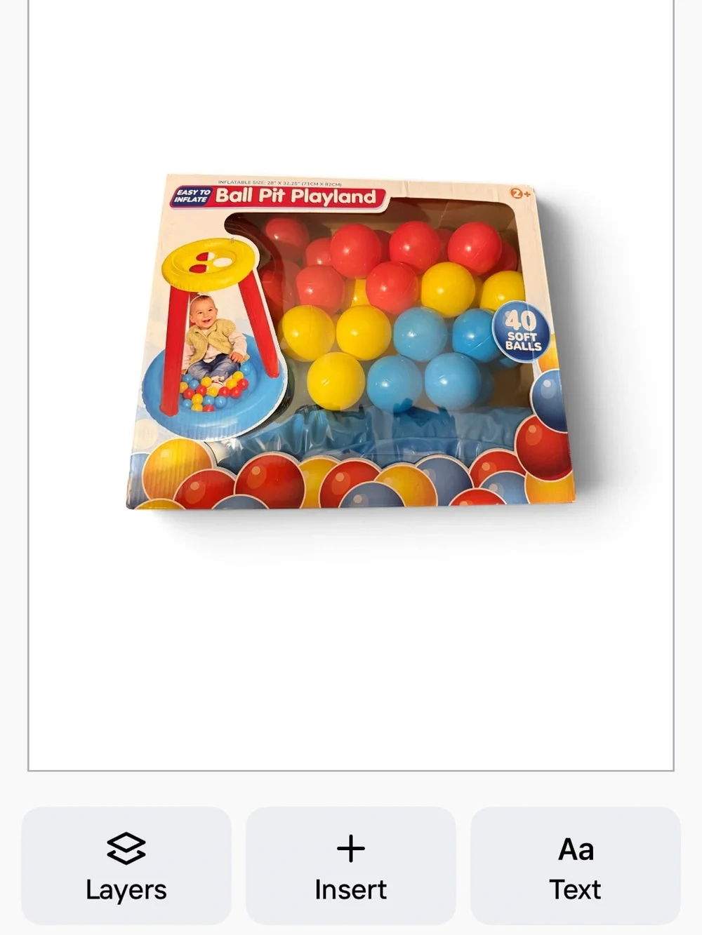 Inflatable Ball Pit Playland ~ 40 Soft Balls~ Activity Center ~ Indoor & Outdoor